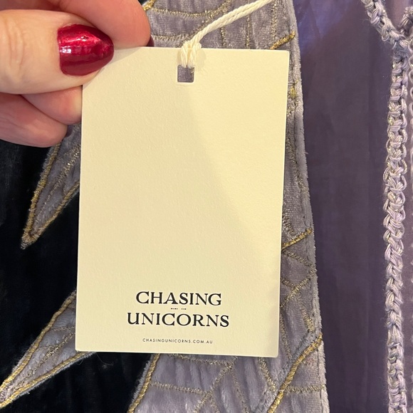 Chasing Unicorns silk and velvet tunic mini dress - Picture 6 of 11